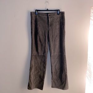 Gray 100% leather pants